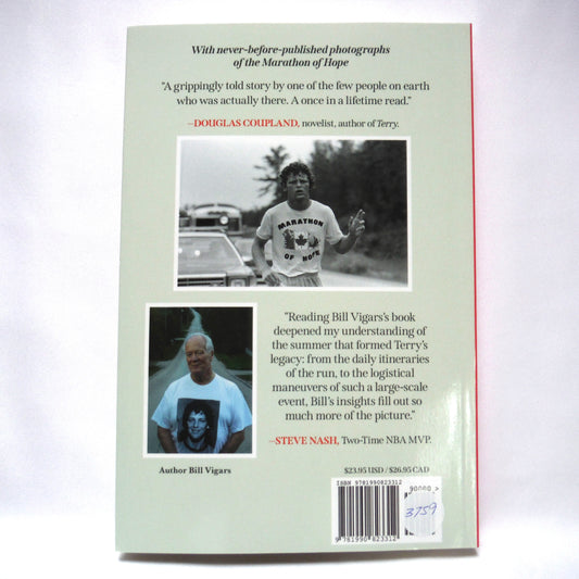 TERRY & ME, The Inside Story of Terry Fox's Marathon of Hope, by Bill Vigars with Ian Harvey (2023 1st Ed.)