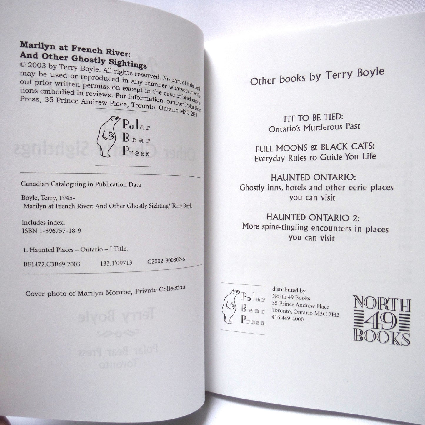 MARILYN AT FRENCH RIVER, and Other Ghostly Sightings, by Terry Boyle (2003 1st Ed.)