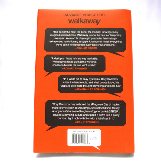 WALKAWAY, A Novel by Cory Doctorow (2017 1st Ed.)