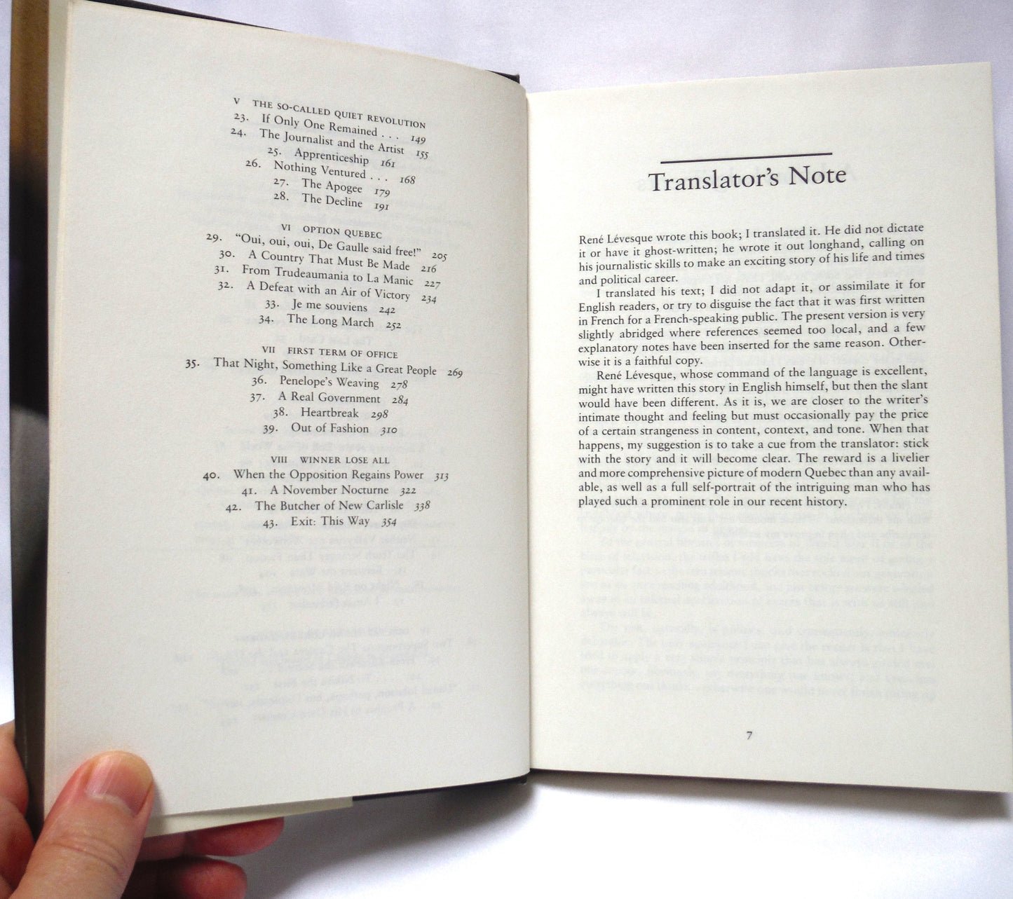 MEMOIRS, by Rene Levesque, Translated by Philip Stratford (1986 1st Ed.)