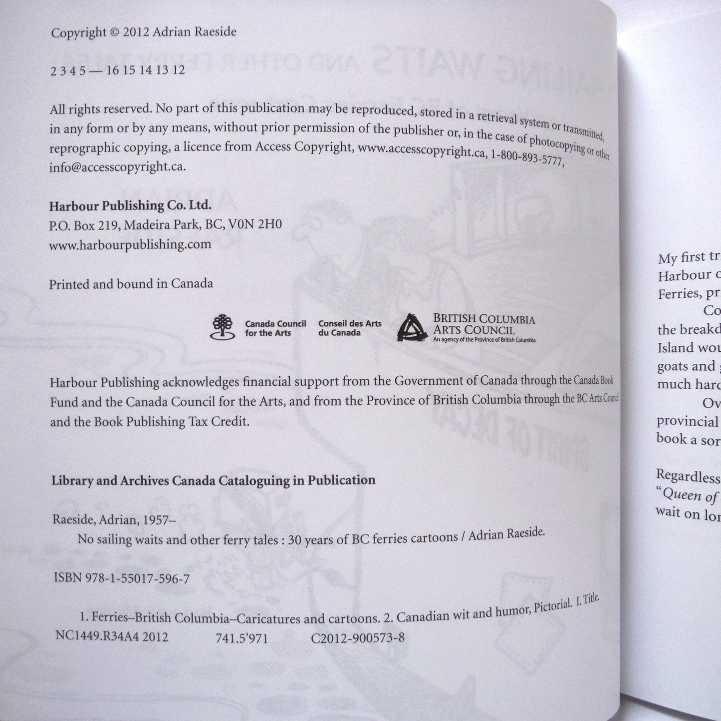 NO SAILING WAITS, and Other Ferry Tales, 30 Years of BC Ferries Cartoons by Adrian Raeside (2000 1st Ed.)