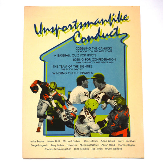 UNSPORTSMANLIKE CONDUCT, Edited by Lynette Stokes with Dawn Duchaine (1985 1st Ed.)