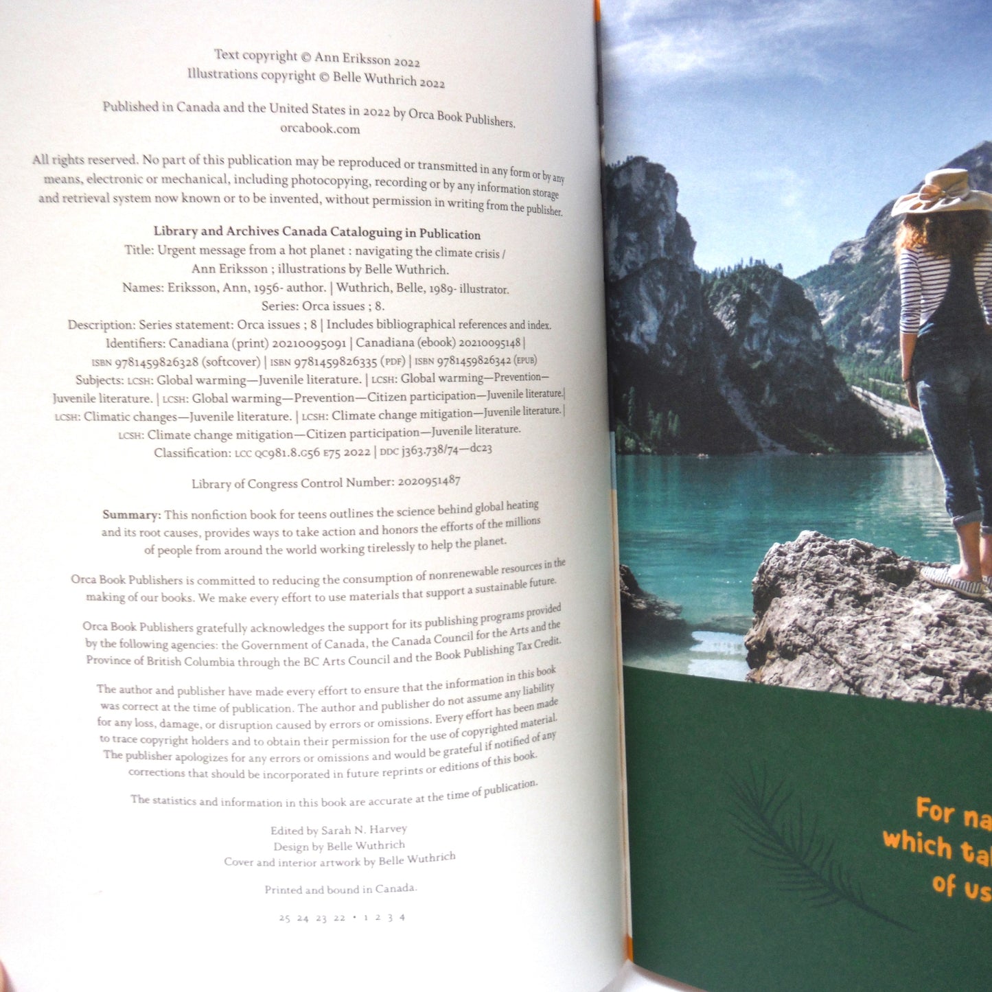 URGENT MESSAGE FROM A HOT PLANET, Navigating the Climate Crisis by Ann Eriksson (1st Ed. SIGNED)