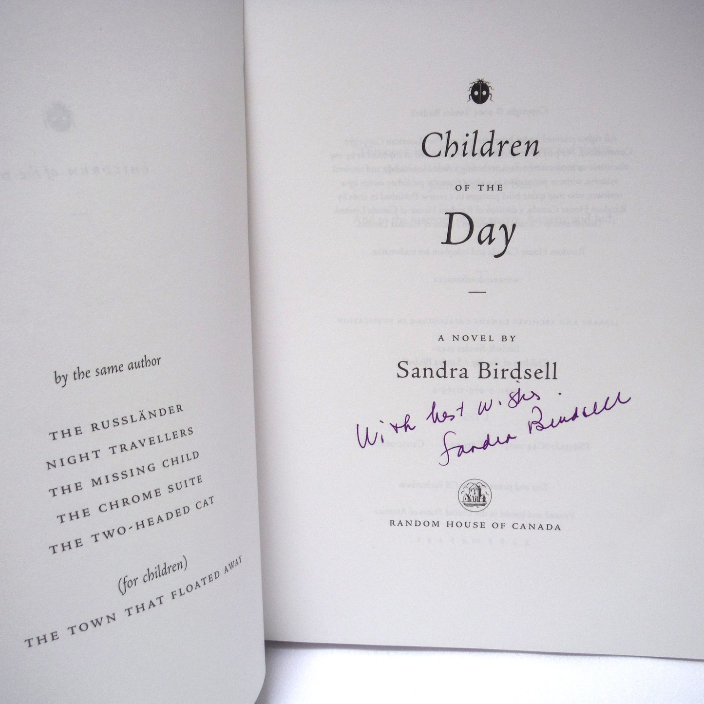 CHILDREN OF THE DAY, A Novel by Sandra Birdsell (1st Ed. SIGNED)