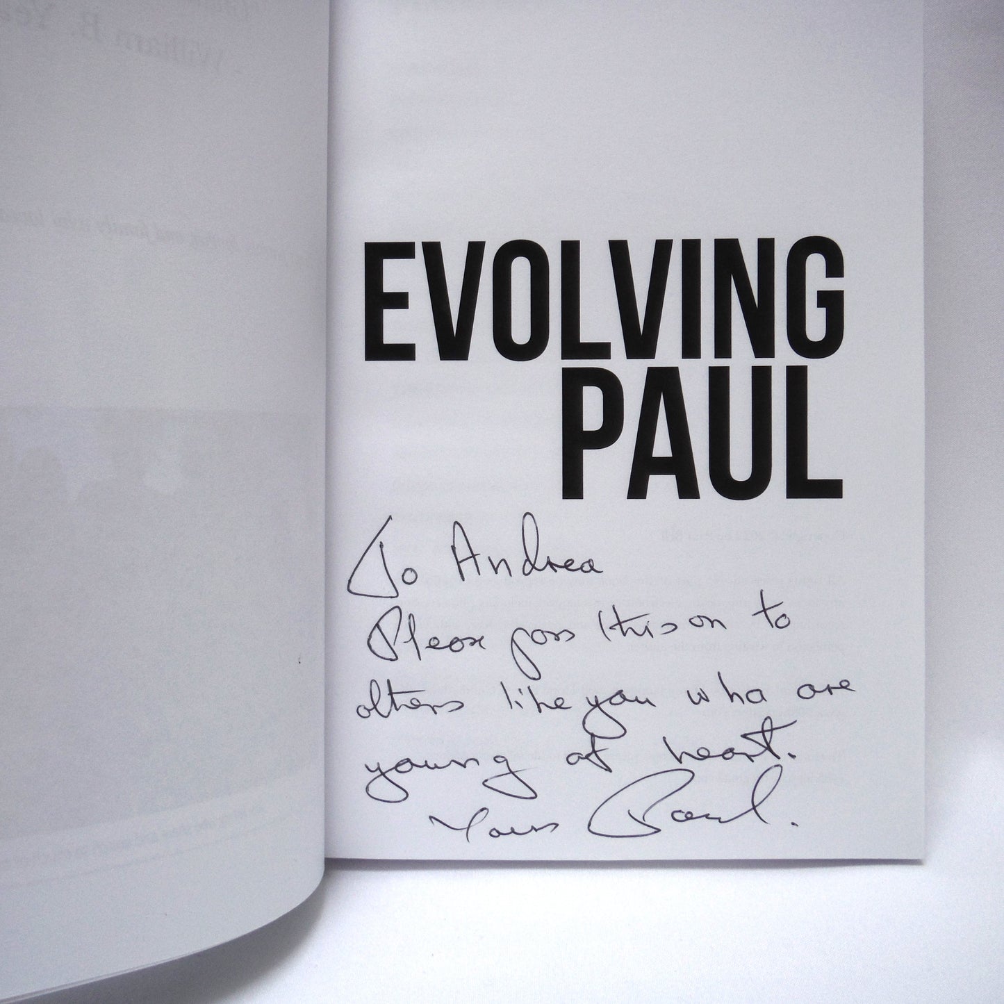 EVOLVING PAUL, An Autobiography by Paul Bell (1st Ed. SIGNED)