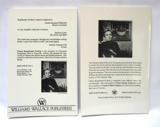 A GLORIA KUPCHENKO FROLICK Two-Pack 1st Edition Softcover Book Special: The Green Tomato Years, 1985 and The Chicken Man, 1989.