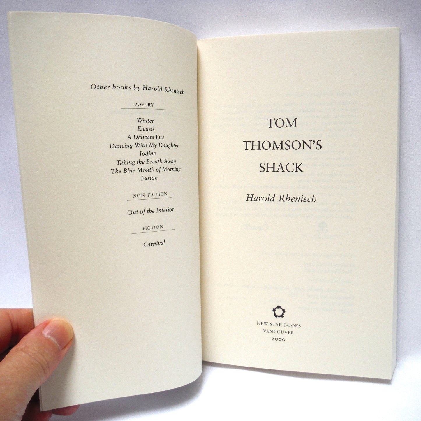 TOM THOMSON'S SHACK, by Harold Rhenisch (2000 1st Ed.)