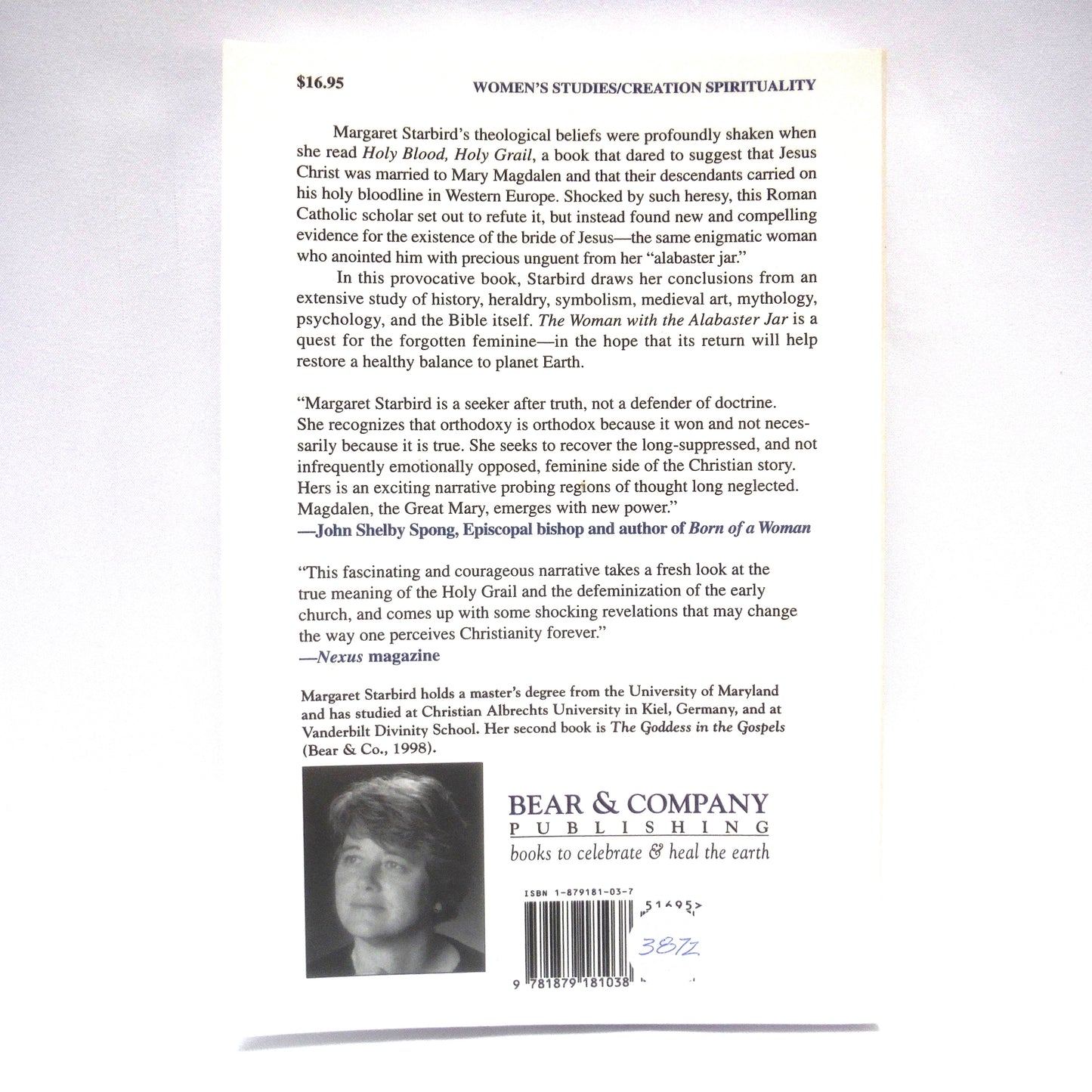 THE WOMAN WITH THE ALABASTER JAR, Mary Magdalen and the Holy Grail, by Margaret Starbird (1993 1st Ed.)