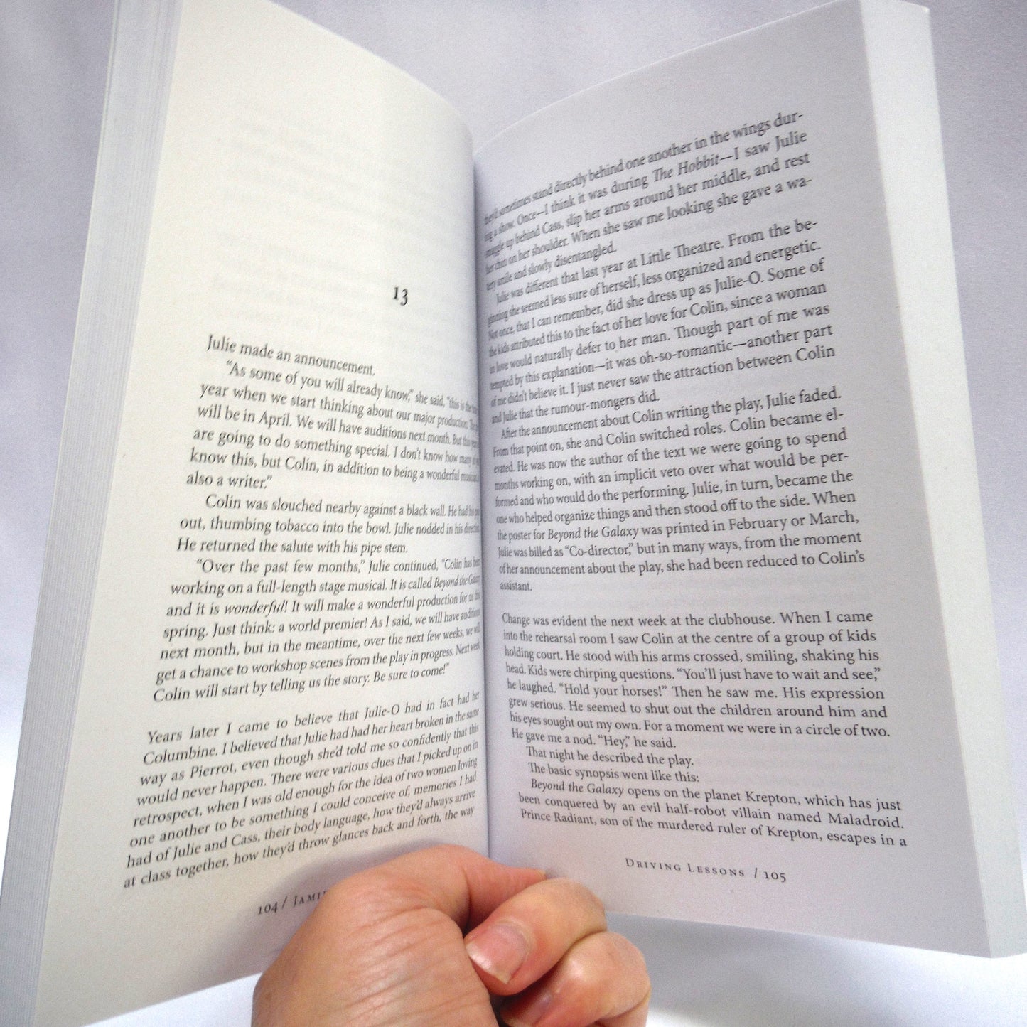 DRIVING LESSONS, A Novel by Jamie Dopp (2000 1st Ed.)