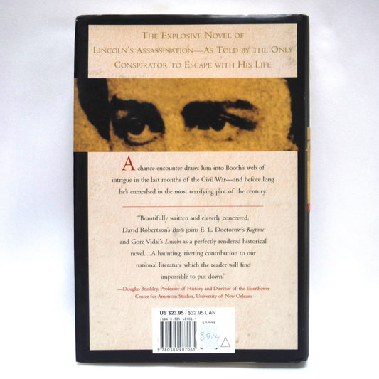 BOOTH, The Explosive Novel of Lincoln's Assassination, by David Robertson (1998 1st Ed.)