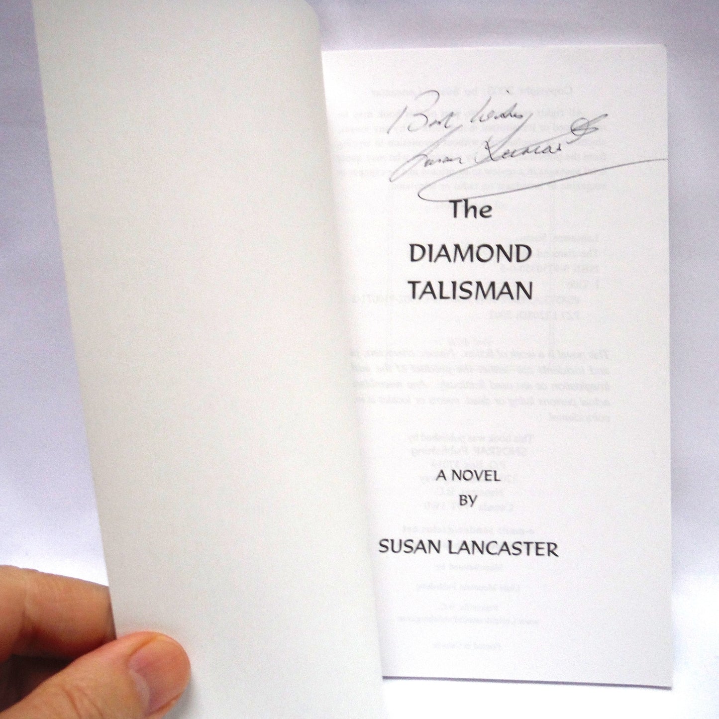 THE DIAMOND TALISMAN, A Youth Novel by Susan Lancaster (1st Ed. SIGNED)
