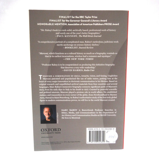 MARCONI, The Man Who Networked The World, by Marc Raboy (1st Ed. SIGNED)
