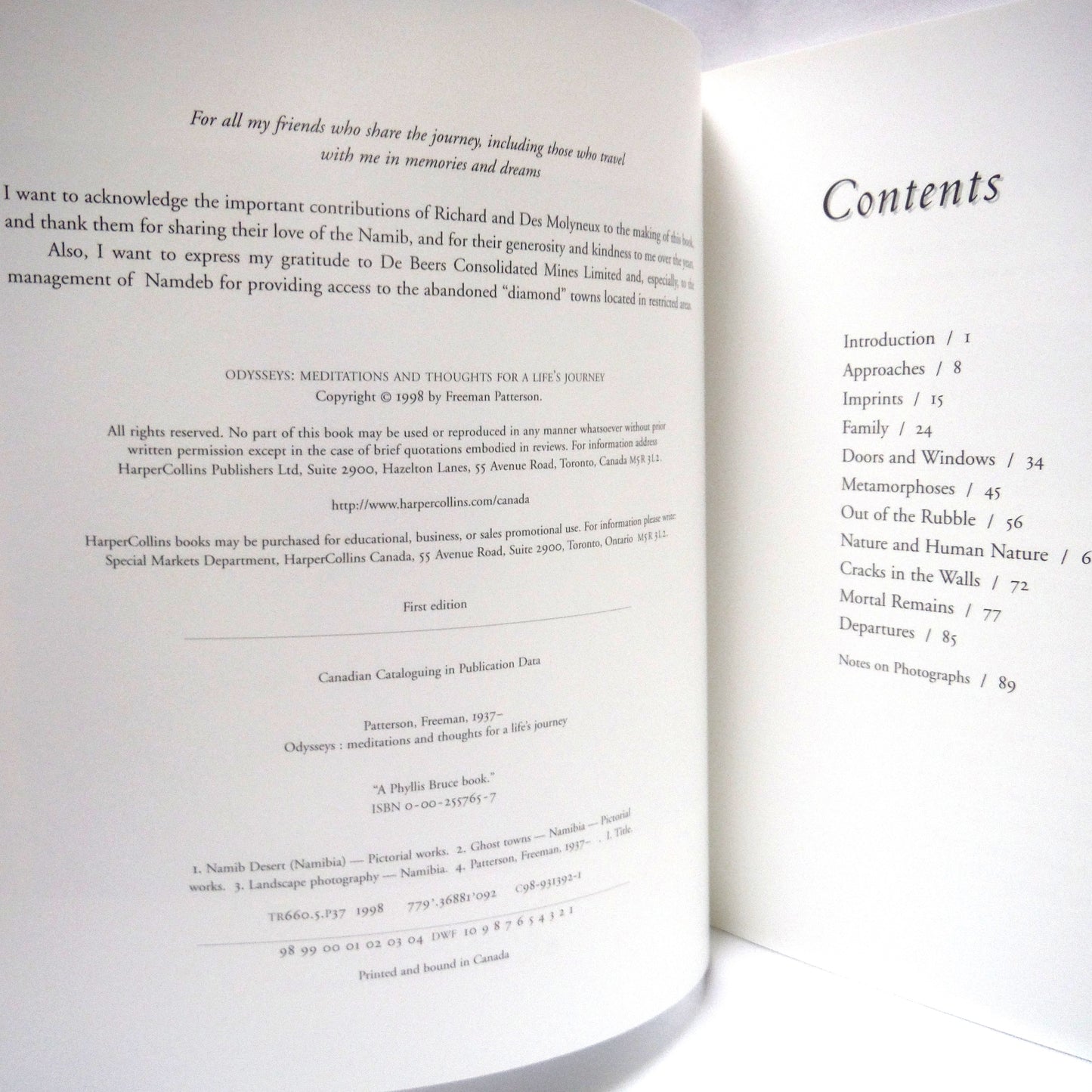 ODYSSEYS, Meditations and Thoughts for a Life's Journey, by Freeman Patterson (1st Ed. SIGNED)