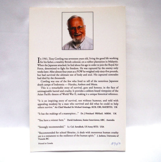 MY LIFE WITH THE SAMURAI, How I Survived Japanese Death Camps, by Anthony Cowling (1st Ed. SIGNED)