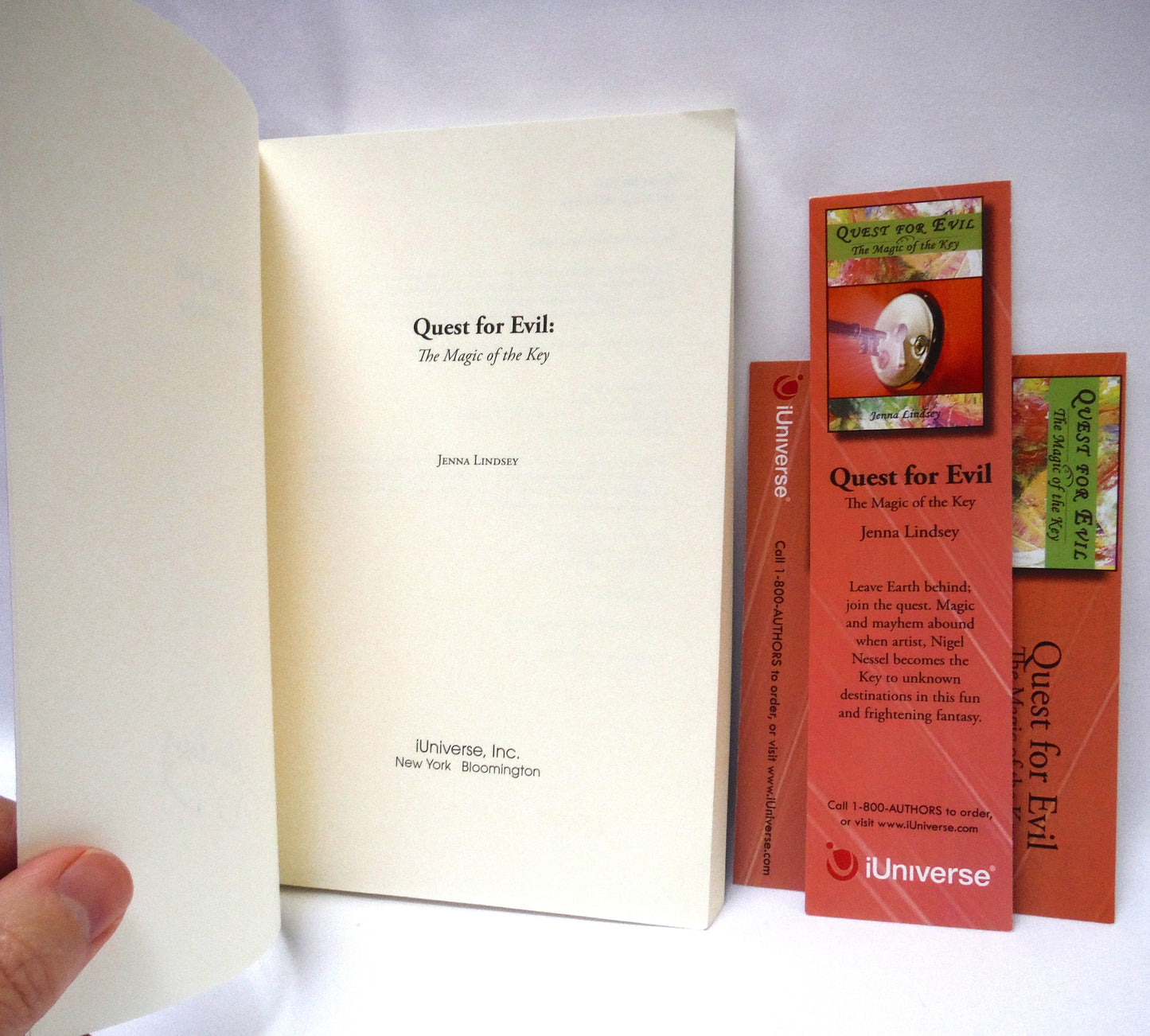 QUEST FOR EVIL, The Magic of the Key, A Young Adult Novel by Jenna Lindsey (1st Ed. SIGNED)