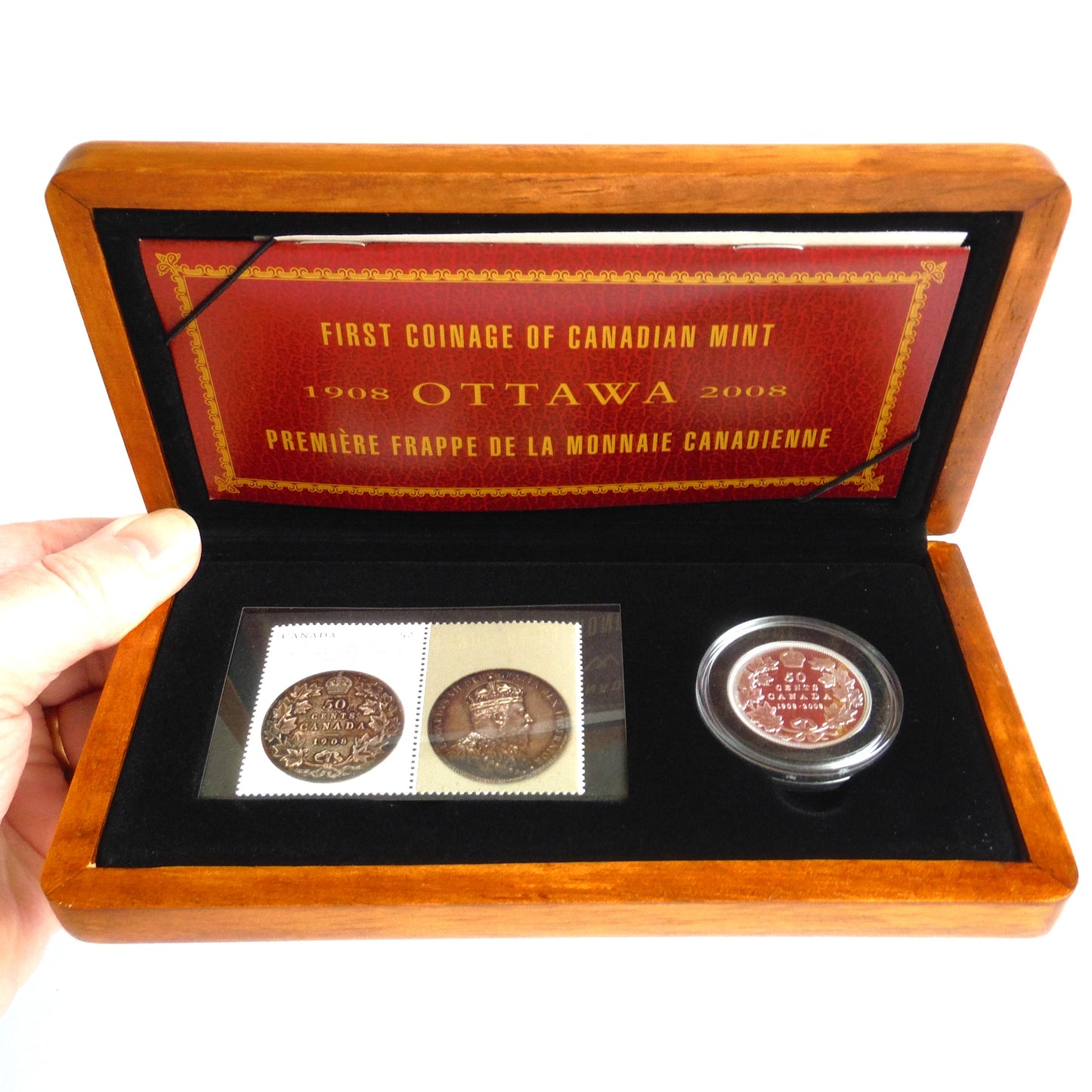 100th Anniversary (1908-2008) of The Royal Canadian Mint / Monnaie Royale Canadienne: SILVER COIN & STAMP SET