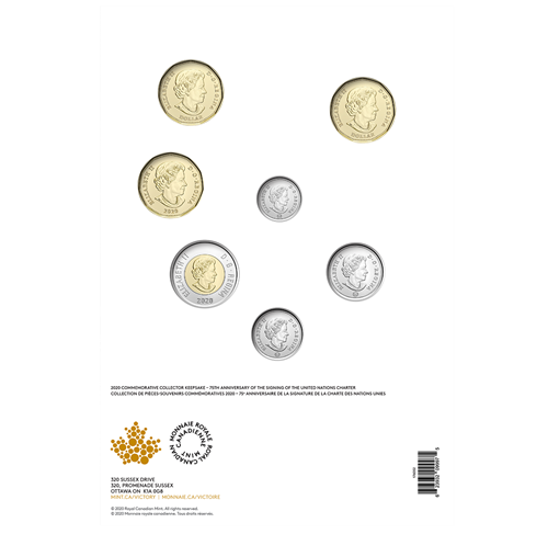 2020 Canadian Commemorative 7-Coin Collector Keepsake: '75th Anniversary of the Signing of the United Nations Charter'