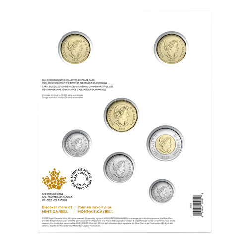 2022 Canadian Commemorative 7-Coin Collector Keepsake: '175th Anniversary of the BIRTH OF ALEXANDER GRAHAM BELL'