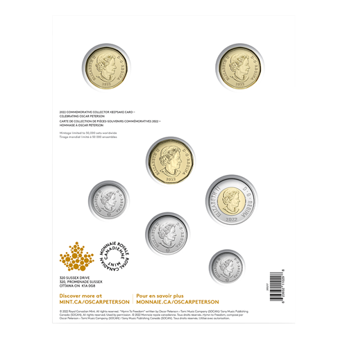 2022 Canadian Commemorative 7-Coin Collector Keepsake: 'CELEBRATING OSCAR PETERSON'