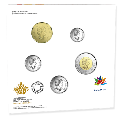 2017 O CANADA! 5-Coin Uncirculated Gift Set by the Royal Canadian Mint: 'OUR HOME AND NATIVE LAND'