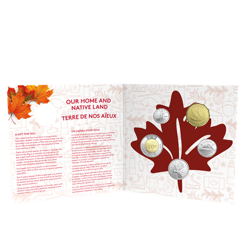 2017 O CANADA! 5-Coin Uncirculated Gift Set by the Royal Canadian Mint: 'OUR HOME AND NATIVE LAND'