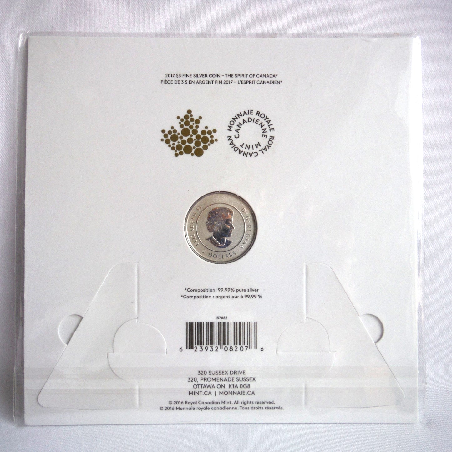 2017 $3 Pure Silver Canadian Coin: 'THE SPIRIT OF CANADA-L'ESPRIT CANADIEN'