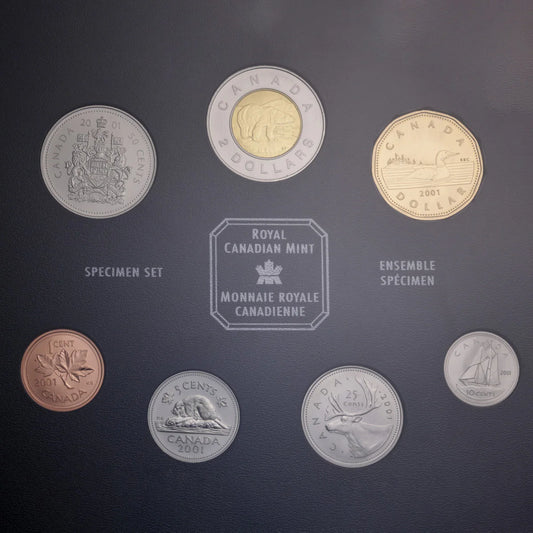 2001 CANADA Royal Canadian Mint 7-Coin Specimen Set