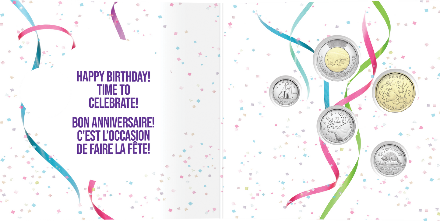 2025 Royal Canadian Mint 5-Coin Gift Set: HAPPY BIRTHDAY! BON ANNIVERSAIRE!