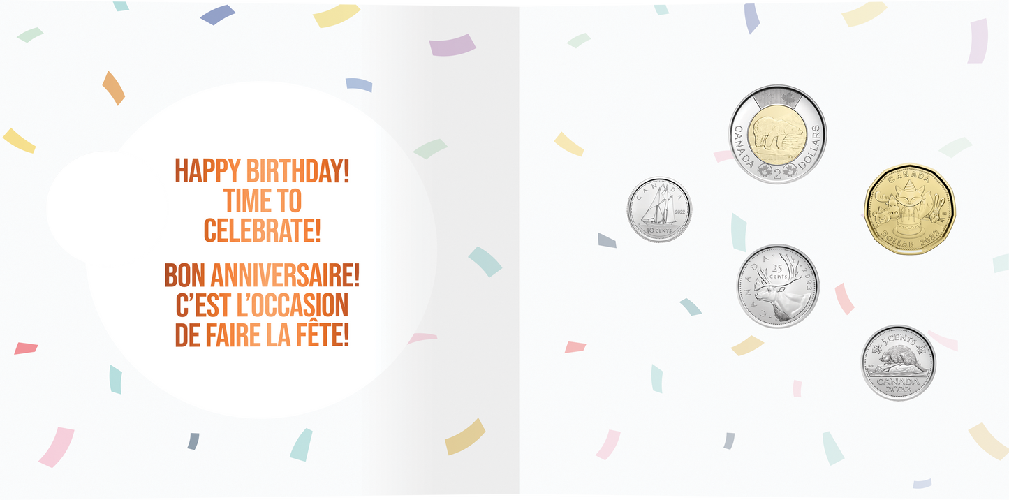 2022 Royal Canadian Mint 5-Coin Gift Set: HAPPY BIRTHDAY! BON ANNIVERSAIRE!