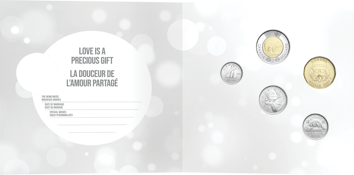 MARRIED IN 2021! Royal Canadian Mint Greeting Card & 5-Coin Gift Set