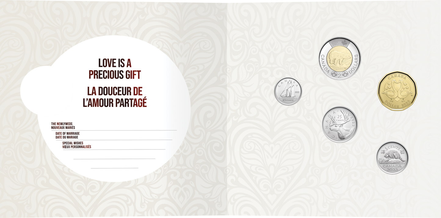 MARRIED IN 2022! Royal Canadian Mint Greeting Card & 5-Coin Gift Set