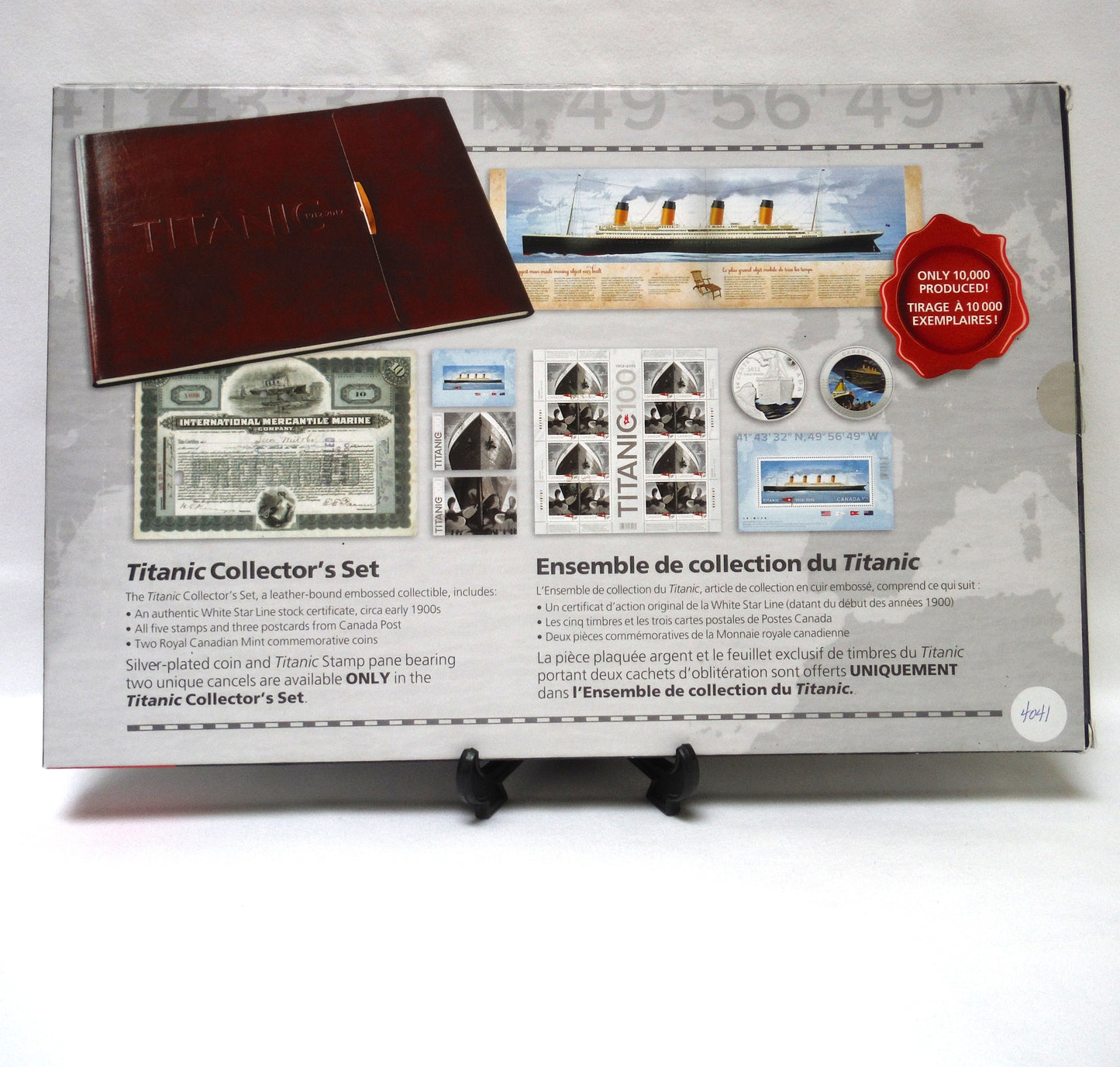 2013 TITANIC COLLECTOR'S SET, by Canada Post and The Royal Canadian Mint: Coloured Coin, Silver Coin, Stamps, and much more in a Leather Binder BRAND NEW CONDITION!