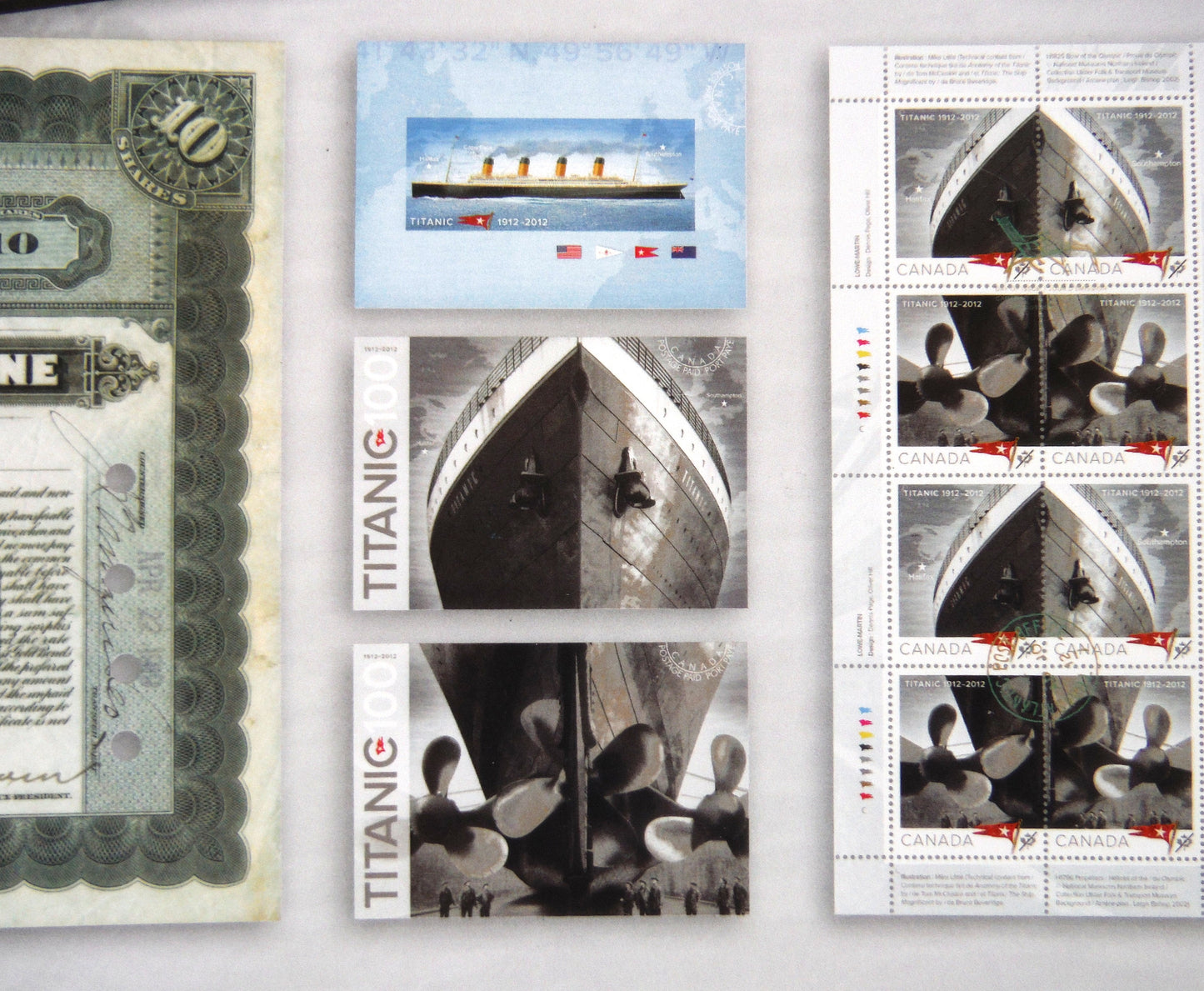 2013 TITANIC COLLECTOR'S SET, by Canada Post and The Royal Canadian Mint: Coloured Coin, Silver Coin, Stamps, and much more in a Leather Binder BRAND NEW CONDITION!