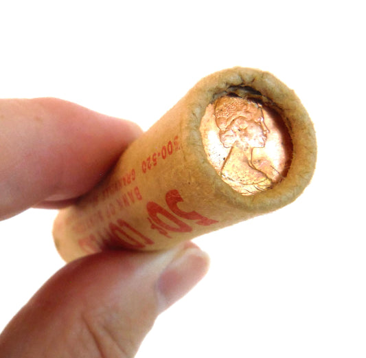 1967 Canadian Centennial 1-Cent Rock Dove Pennies in FULL ROLL Original Brand New Uncirculated Condition