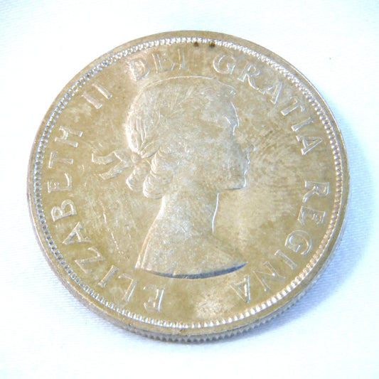1962 CANADIAN SILVER $1 DOLLAR COIN: 80% Pure Silver