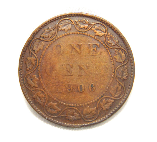 1906 CANADIAN LARGE BRONZE PENNY, Featuring King Edward VII
