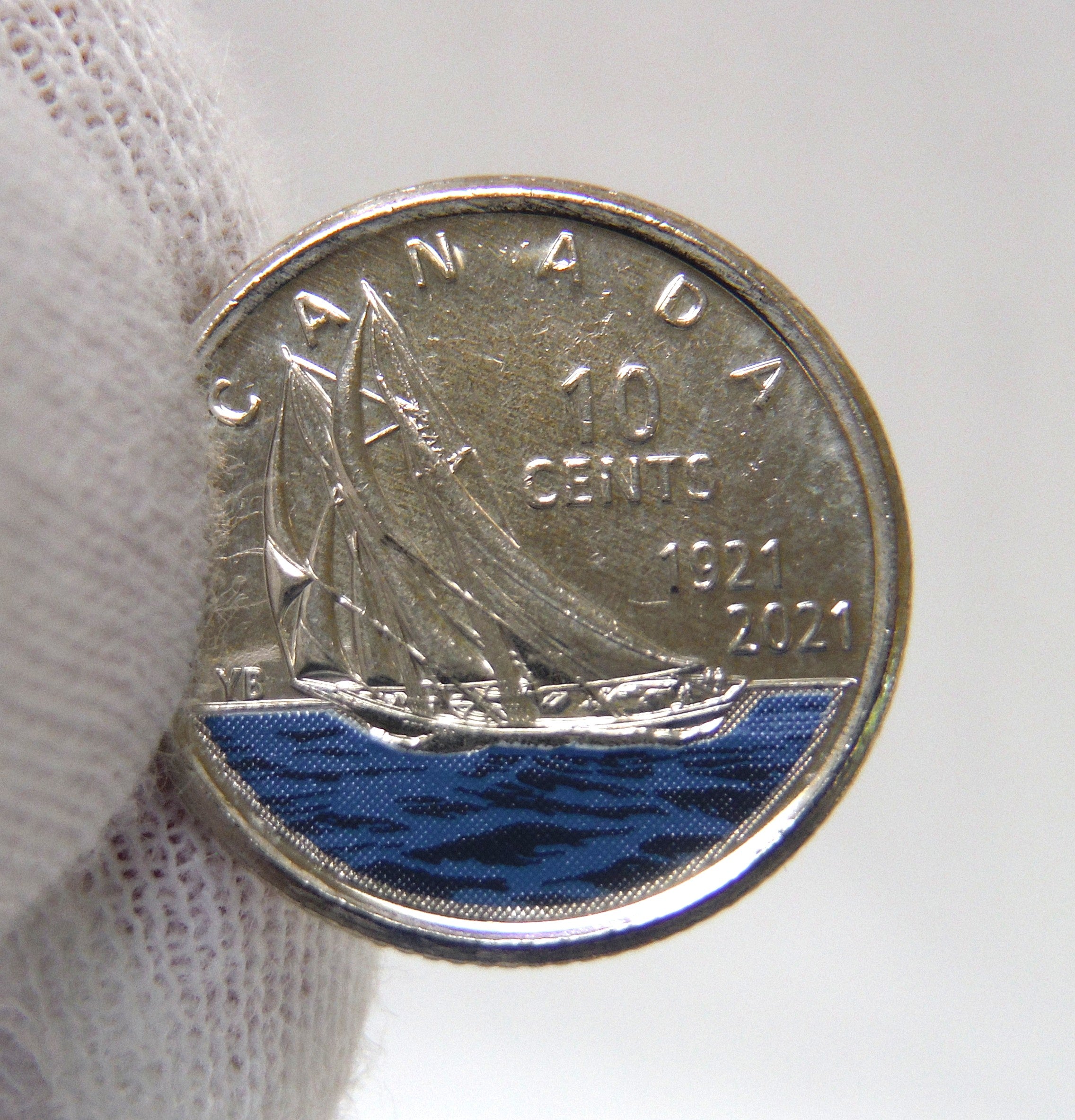 2021 Canadian 10-Cent Coin, Celebrating Bluenose Schooner 100th