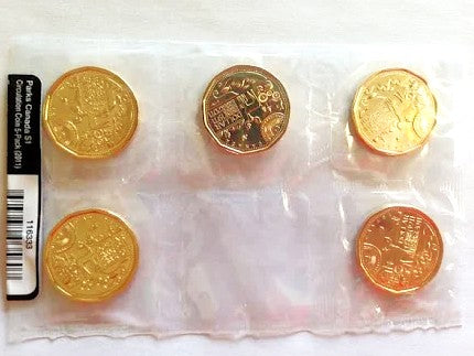 2011 Canadian $1 Dollar Loonie Coin NEW PACK OF 5 COINS: Celebrating Parks Canada 100th Centennial Anniversary