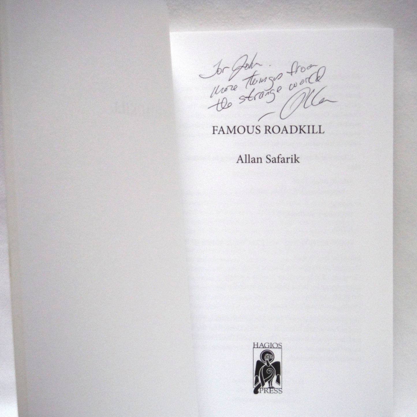 FAMOUS ROADKILL, Poetry by Allan Safarik (1st Ed. SIGNED)