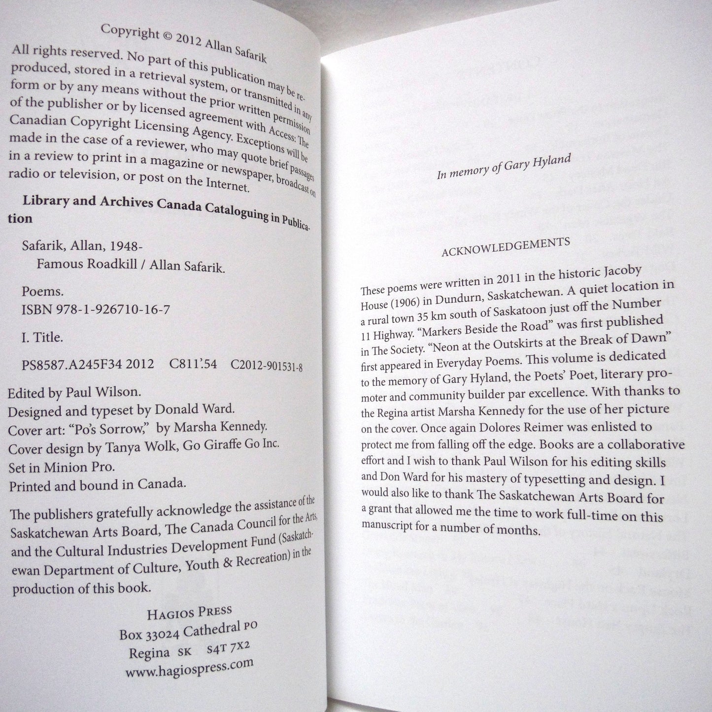 FAMOUS ROADKILL, Poetry by Allan Safarik (1st Ed. SIGNED)