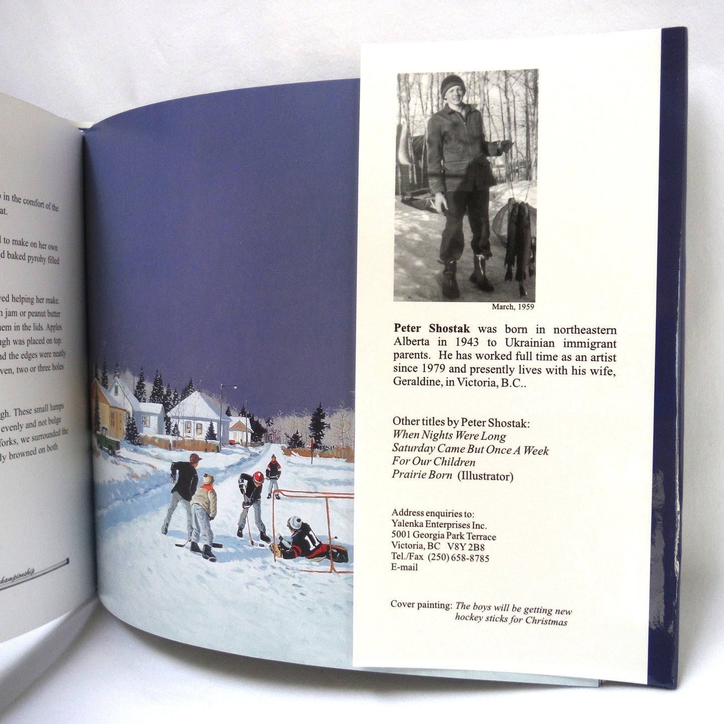 HOCKEY UNDER WINTER SKIES, Paintings and Text by Peter Shostak (2000 1st Ed.)