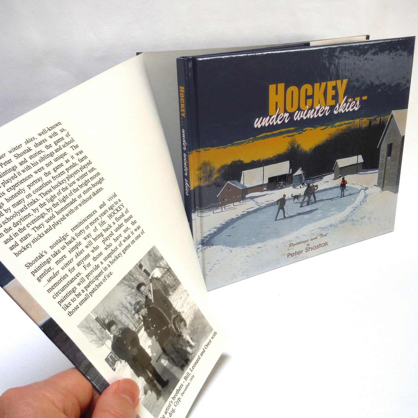 HOCKEY UNDER WINTER SKIES, Paintings and Text by Peter Shostak (2000 1st Ed.)