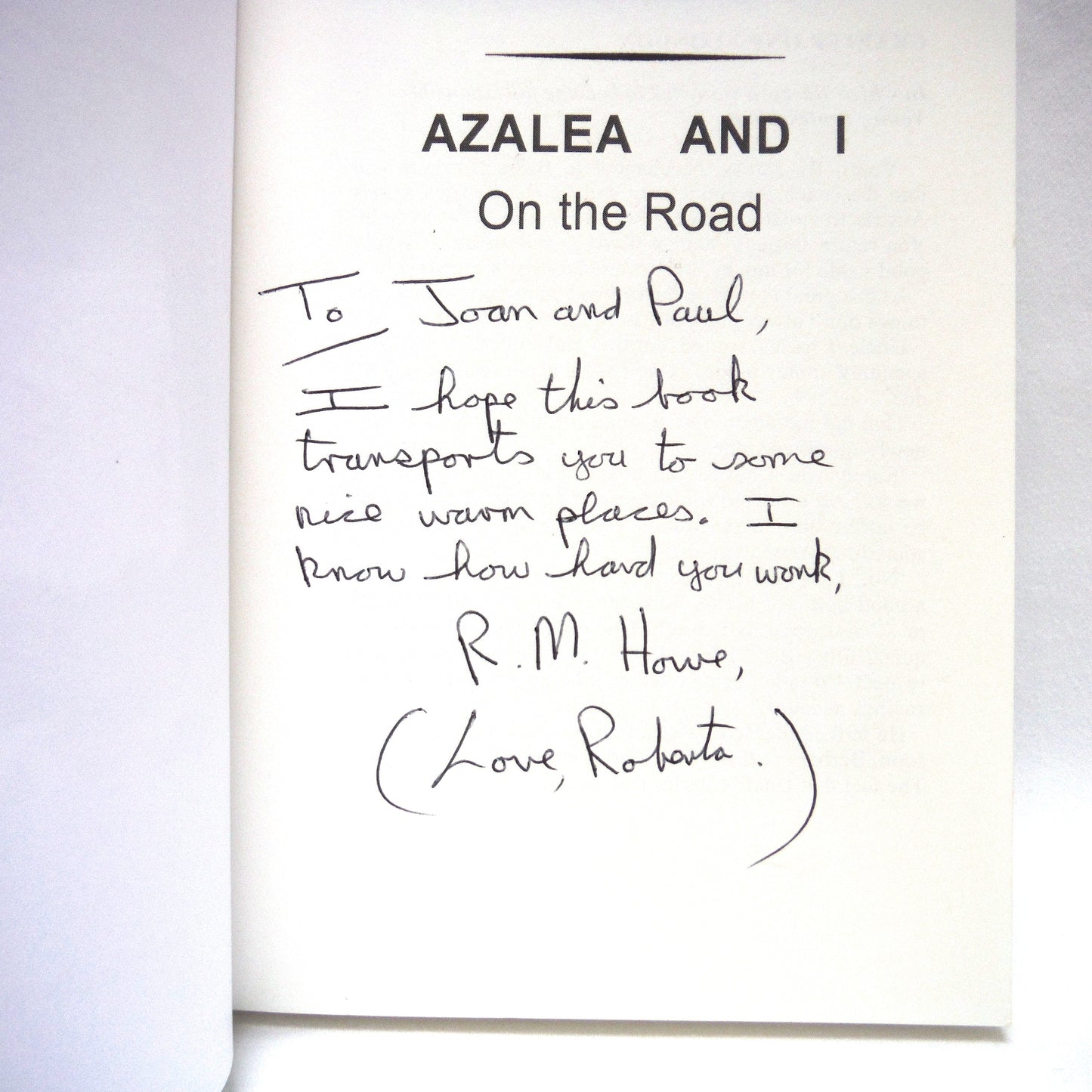 AZALEA AND I, On The Road by R.M. Howe (1st Ed. SIGNED)