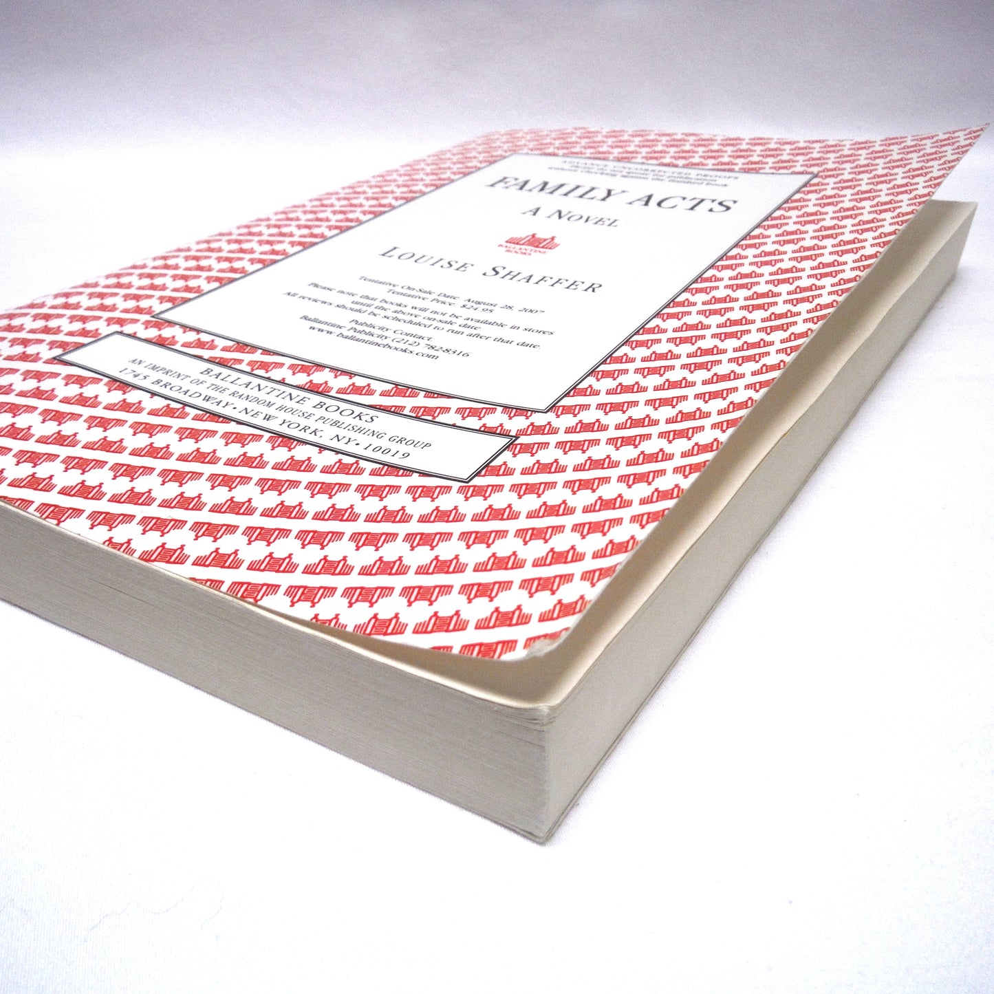 FAMILY ACTS, A Novel by Louise Shaffer. Bonus: Signed Letter (2007 1st Ed.)