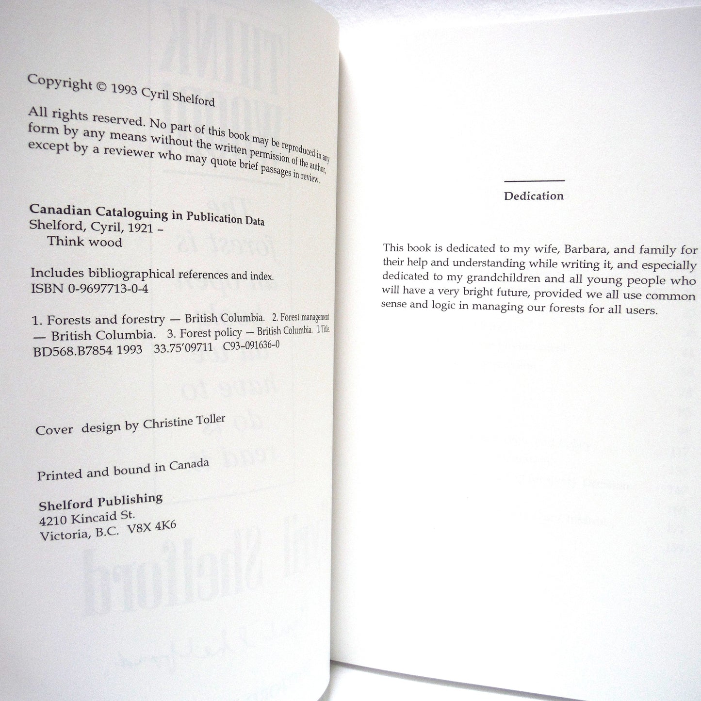 THINK WOOD! The forest is an open book; All we have to do is read it, by Cyril Shelford (1st Ed. SIGNED)