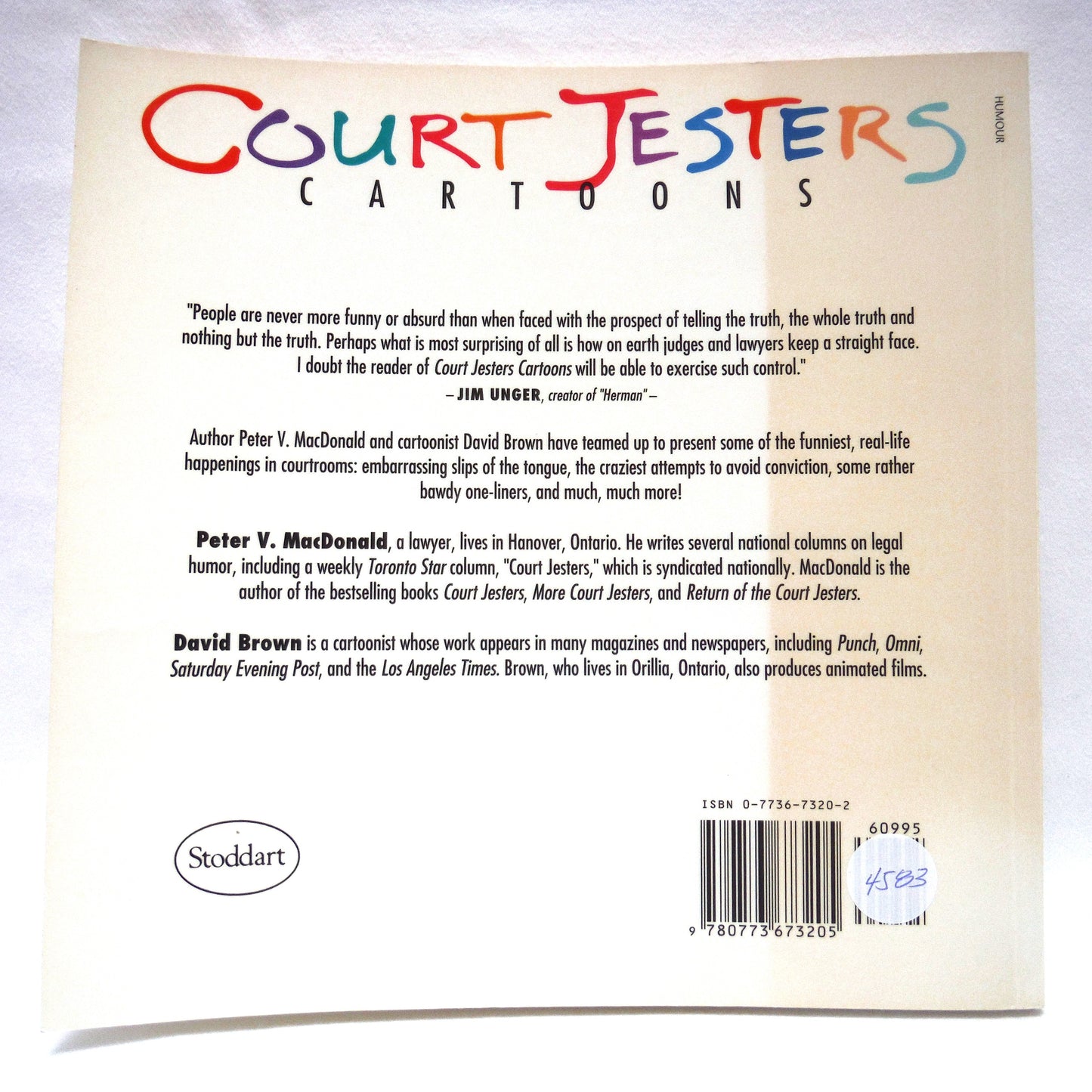 COURT JESTERS, CARTOONS by Peter V. MacDonald, Q.C. and David Brown (1st Ed. SIGNED)