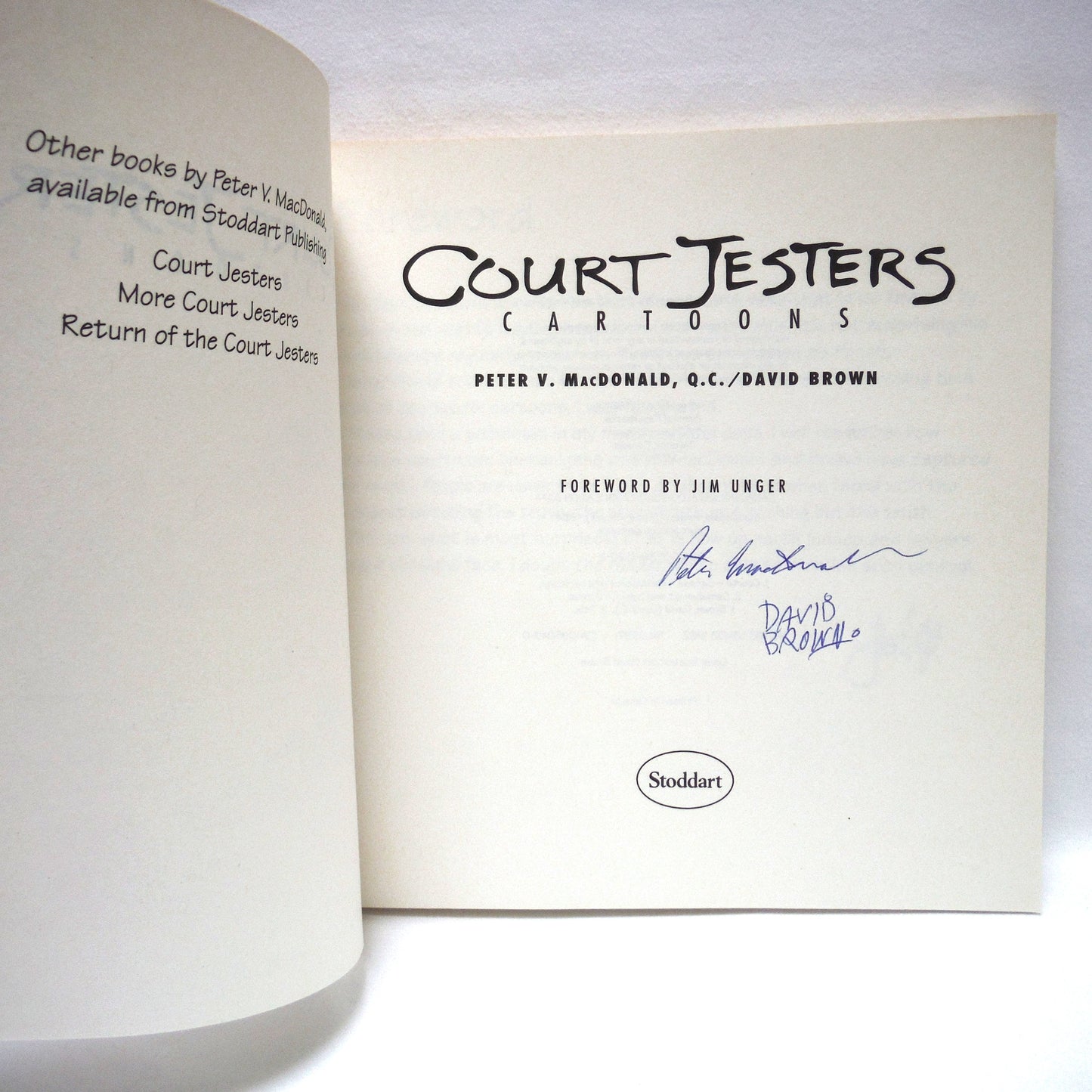 COURT JESTERS, CARTOONS by Peter V. MacDonald, Q.C. and David Brown (1st Ed. SIGNED)