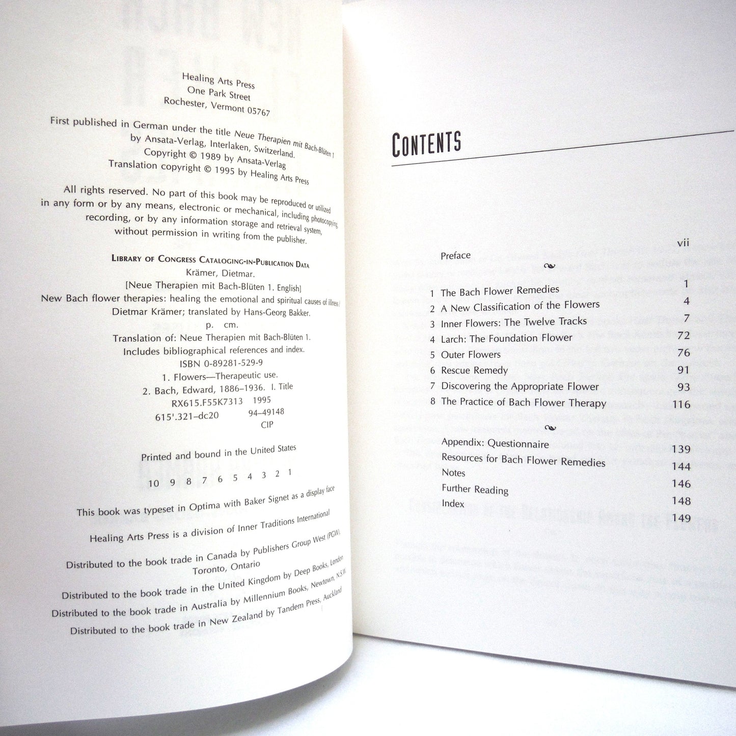 NEW BACH FLOWER THERAPIES, Healing the Emotional and Spiritual Causes of illness, by Dietmar Krämer (1995 1st Ed.)