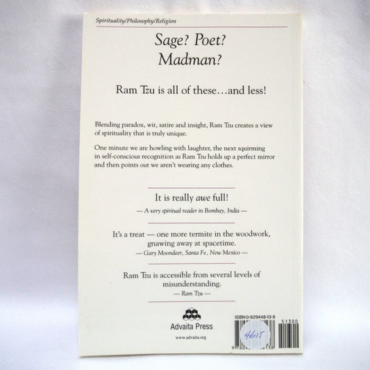 NO WAY, for the Spiritually "Advanced", by Ram Tzu (1990 1st Ed.)