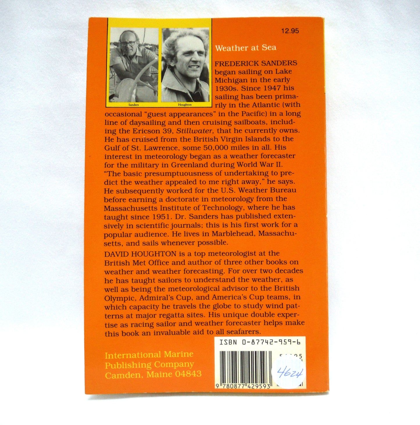 WEATHER AT SEA, The Seamanship Series, by David Houghton and Fred Sanders (1988 1st Ed.)